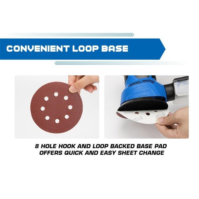 PROSTORMER- 300W Random Orbital Electric Sander Machine| with 21Pcs 125mm Sandpapers.