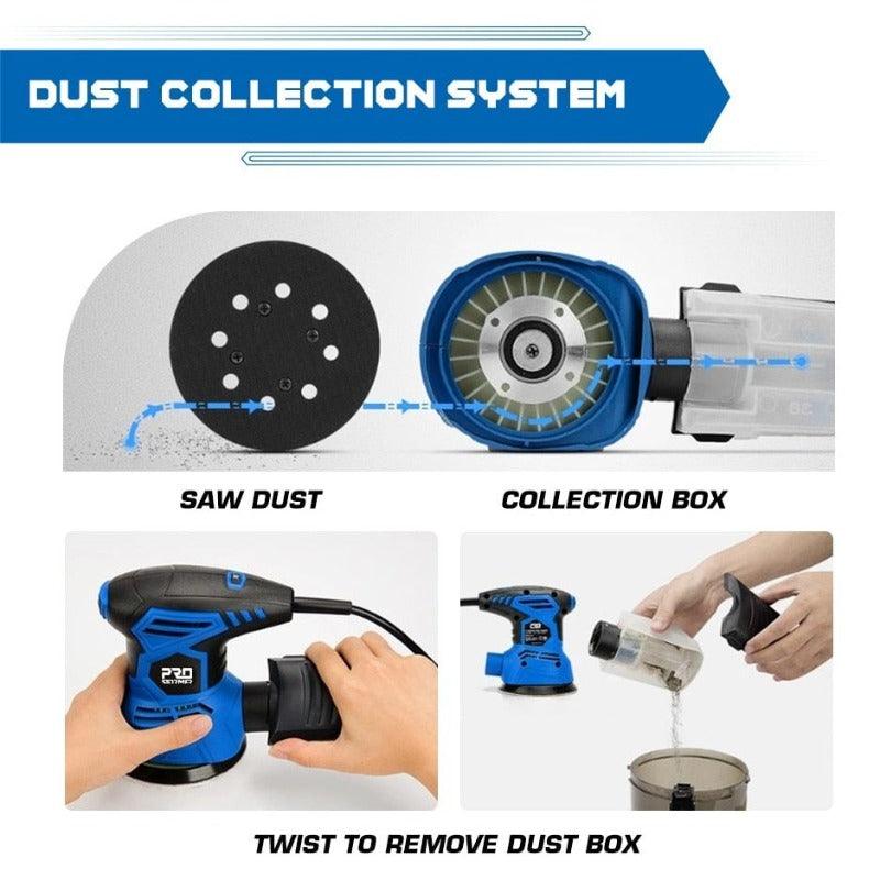 PROSTORMER- 300W Random Orbital Electric Sander Machine| with 21Pcs 125mm Sandpapers.
