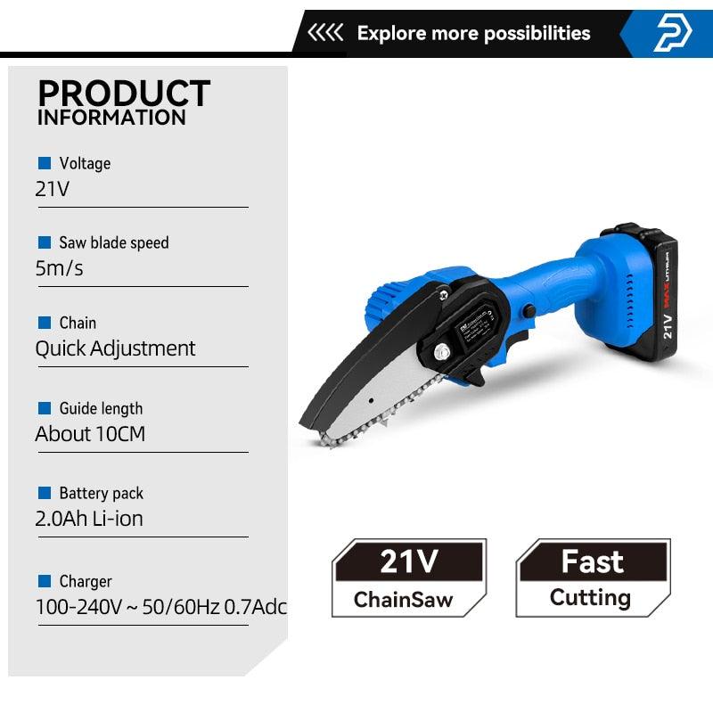 PROSTORMER- Electric ChainSaw 21V Portable for Woodworking| US/UK/EU/AU Plug Optional.