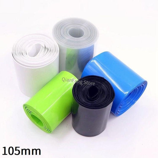 PVC Heat Shrink Tube 105mm Width Blue Multicolor Shrinkable Cable Sleeve Sheath Pack Cover for 18650 Lithium Battery Film Wrap.