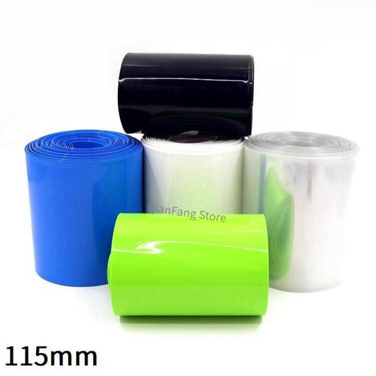 PVC Heat Shrink Tube 145mm Width Blue Multicolor Shrinkable Cable Sleeve Sheath Pack Cover for 18650 Lithium Battery Film Wrap.