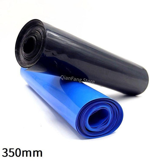 PVC Heat Shrink Tube 350mm Width Blue Black Shrinkable Cable Sleeve Sheath Pack Cover for 18650 Lithium Battery Film Wrap.