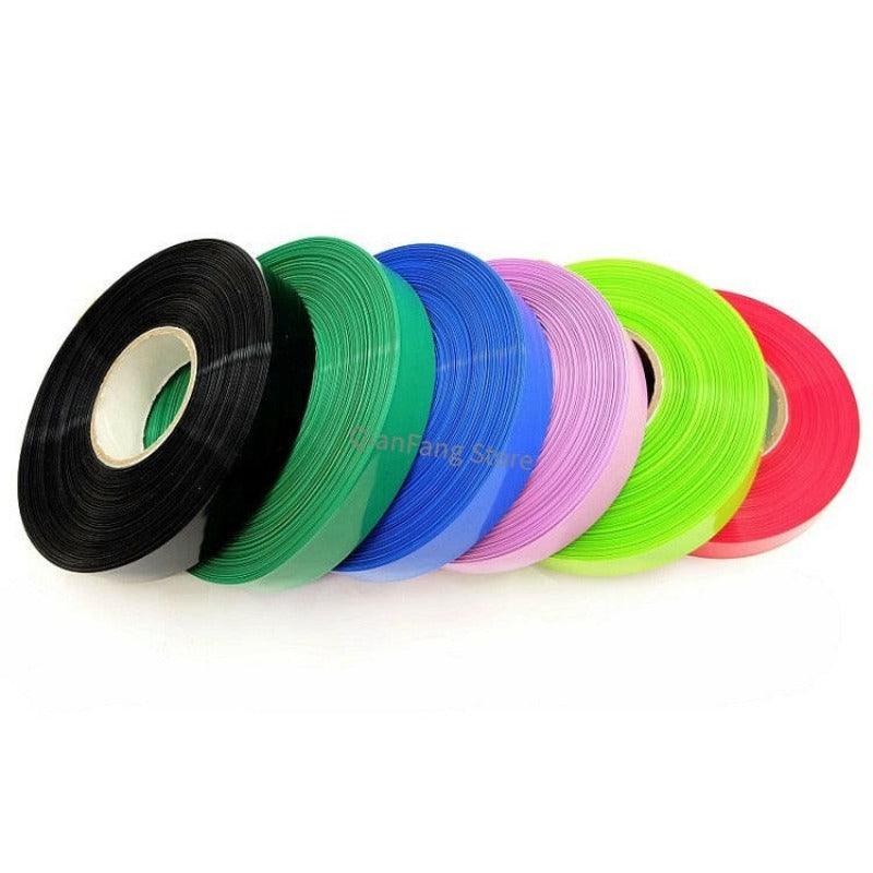 PVC Heat Shrink Tube 35mm Width Blue Multicolor Shrinkable Cable Sleeve Sheath Pack Cover for 18650 Lithium Battery Film Wrap.