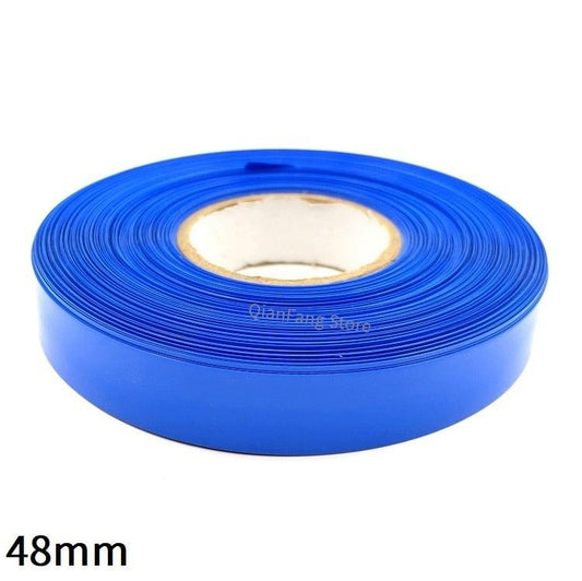 PVC Heat Shrink Tube 48mm Width Blue Multicolor Shrinkable Cable Sleeve Sheath Pack Cover for 18650 Lithium Battery Film Wrap.