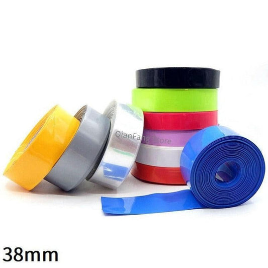 PVC Heat Shrink Tube 58mm Width Blue Clear Shrinkable Cable Sleeve Sheath Pack Cover for 18650 Lithium Battery Film Wrap.