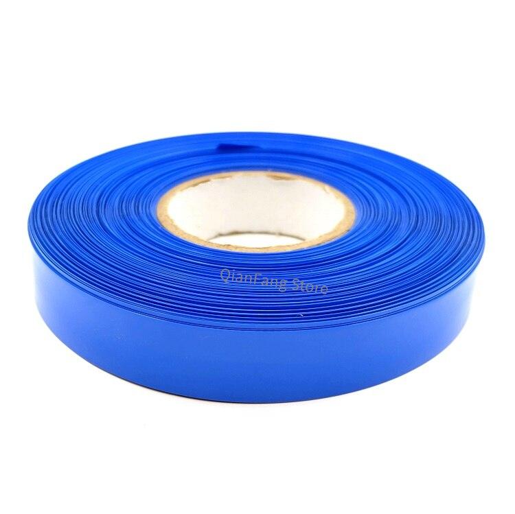 PVC Heat Shrink Tube 65mm Width Blue Multicolor Shrinkable Cable Sleeve Sheath Pack Cover for 18650 Lithium Battery Film Wrap.
