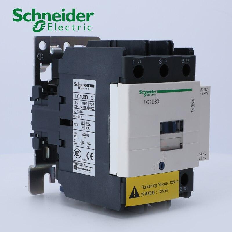 Schneider Electric 3P 80A 95A AC Contactor LC1D80M7C LC1D80E7C LC1D80F7C LC1D80Q7C LC1D95M7C LC1D95E7C LC1D95F7C LC1D95Q7C.