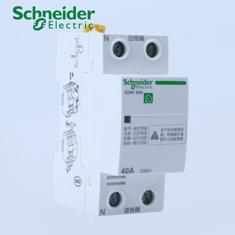 Schneider Electric Acti-9 ICNV 2P 32A 40A 50A 63A Self-Recovery Over Voltage Protector Relay.
