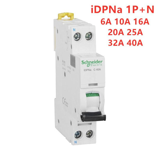 Schneider Electric Acti 9 iDPN 1P+N Miniature Circuit Breaker C Curve 6A 10A 16A 20A 25A 32A 40A iDPNa MCB Air Switch.