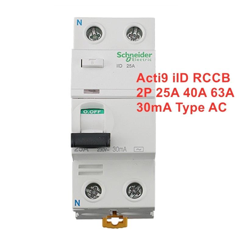 Schneider A9Z21225 Disjoncteur différentiel iID, 2P, 25A, 30mA Type A Schneider A9Z21225 Disjoncteur différentiel iID, 2P, 25A, 30mA Type A