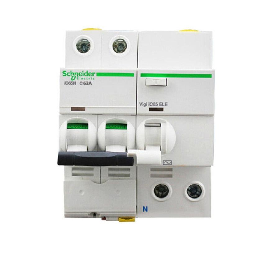Schneider Electric MCB iC65N 2P Mini Circuit Breaker with 30mA Leakage Protection Vigi ELE 50A 63A.schneider electric ic65n