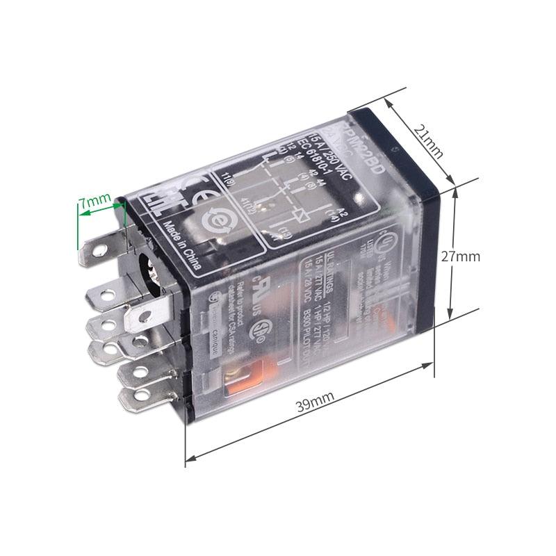 Schneider Power Relay DC24V AC230V 15A 8 Pins 2 NC/NO RPM22BD RPM22P7 With LED.