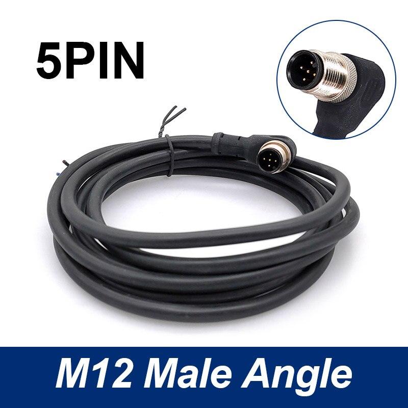 Sensor Connector line M12 Waterproof plug Male Female Angle Straight 4 5 8Pin +2m PVC line.