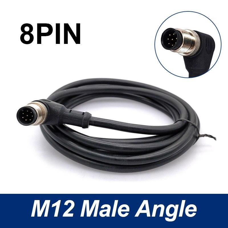 Sensor Connector line M12 Waterproof plug Male Female Angle Straight 4 5 8Pin +2m PVC line.