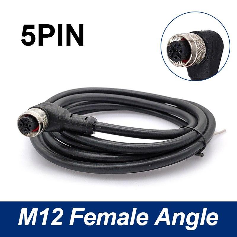 Sensor Connector line M12 Waterproof plug Male Female Angle Straight 4 5 8Pin +2m PVC line.
