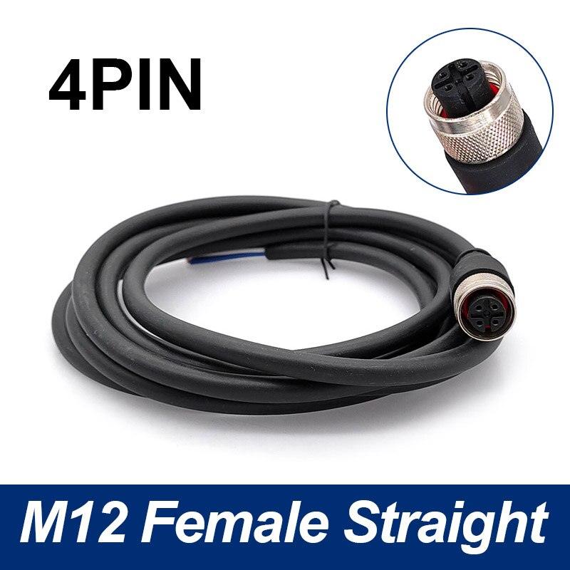 Sensor Connector line M12 Waterproof plug Male Female Angle Straight 4 5 8Pin +2m PVC line.