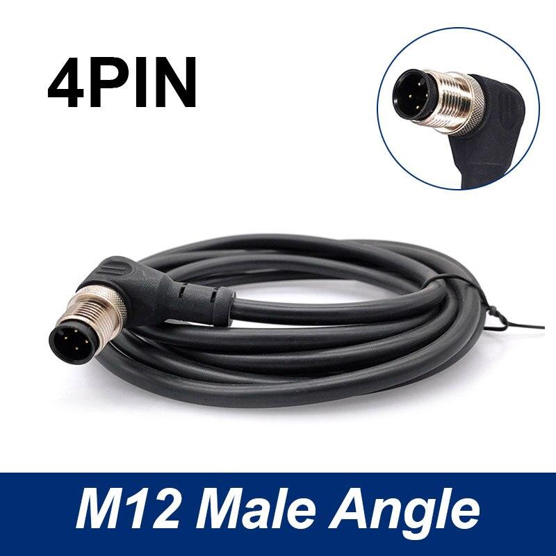 Sensor Connector line M12 Waterproof plug Male Female Angle Straight 4 5 8Pin +2m PVC line.
