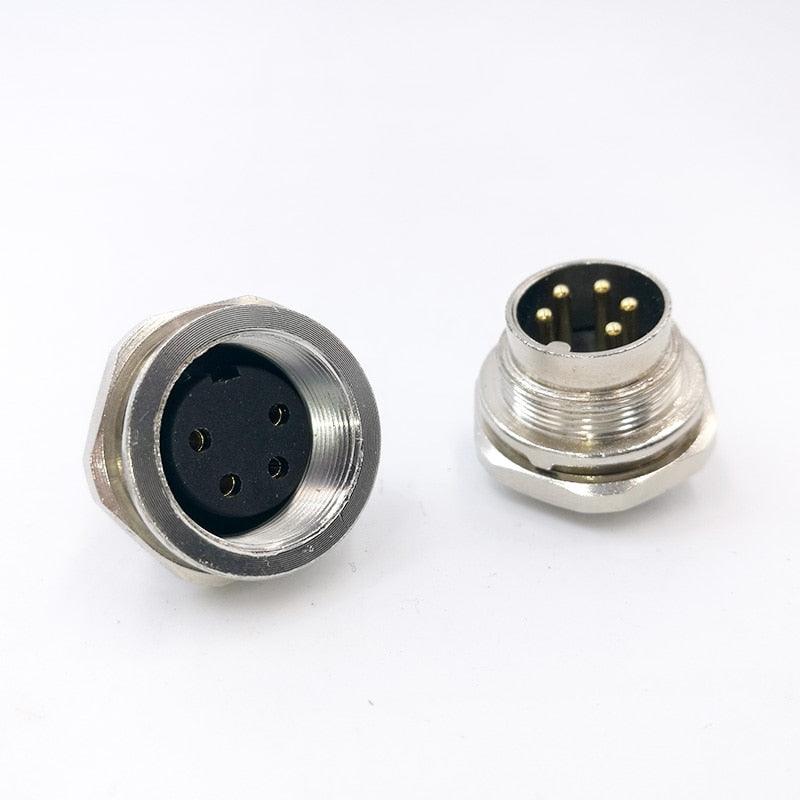 Sensor Connector M16 Flange Socket Male&Female panel back mount.