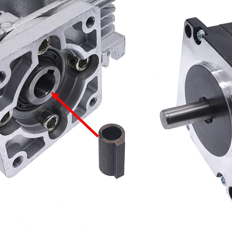 shaft sleeve adaptor for RV030 worm gearbox speed reducer shaft coupling 6.35mm 8mm input shaft of nema 23 motor.
