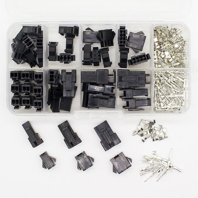 SM2.54 Kits 25 sets Kit in box 2p 3p 4p 2.54mm Pitch Female and Male Header Connectors Adaptor.