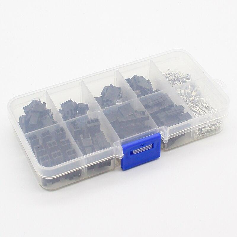 SM2.54 Kits 25 sets Kit in box 2p 3p 4p 2.54mm Pitch Female and Male Header Connectors Adaptor.
