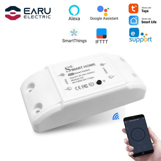 Smart Home Wifi Wireless Remote Switch Breaker Domotica LED Light Controller Module Alexa Google Home Smartlife Tuya eWelink APP.