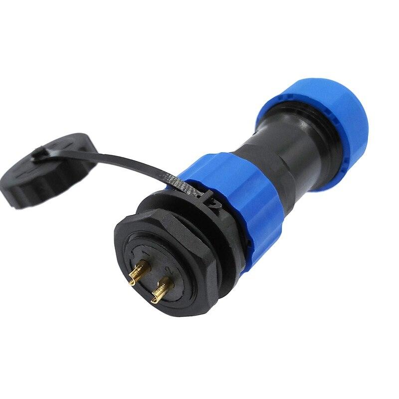 SP20 corrugated pipe IP68 waterproof connector 1/2/3/4/5/6/7/9/10/12/14Pin plug power cable connector.
