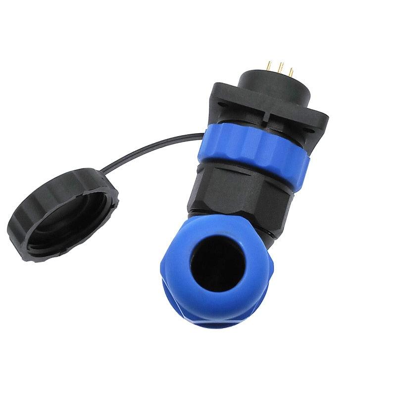 SP20 waterproof connector 1/2/3/4/5/6/7/8/9/10/12/14 pin IP68 angle connectors 90 degree elbow flange socket.