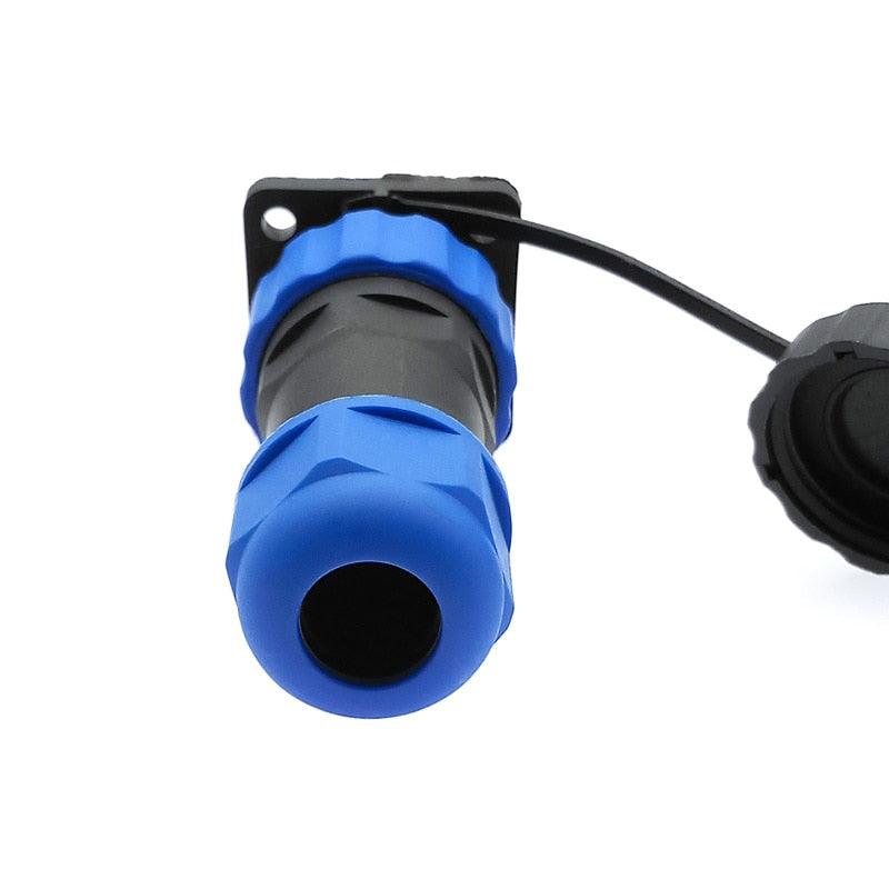 SP20 waterproof connector plug and socket with flange 4 hole IP68 1 pin 2 pin 3/4/5/6/7/8/9/10/12/14Pin.