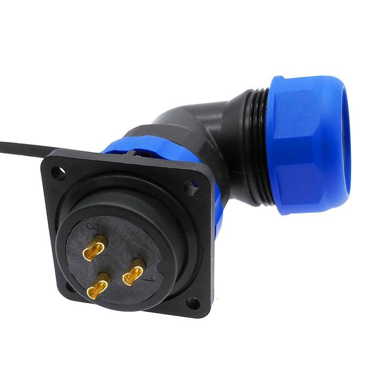 SP28 corrugated pipe waterproof connector IP68 angle connectors 2pin 3/4/5/6/7/9/10/12/14/16/19/22/24/26Pin 90 degree elbow.