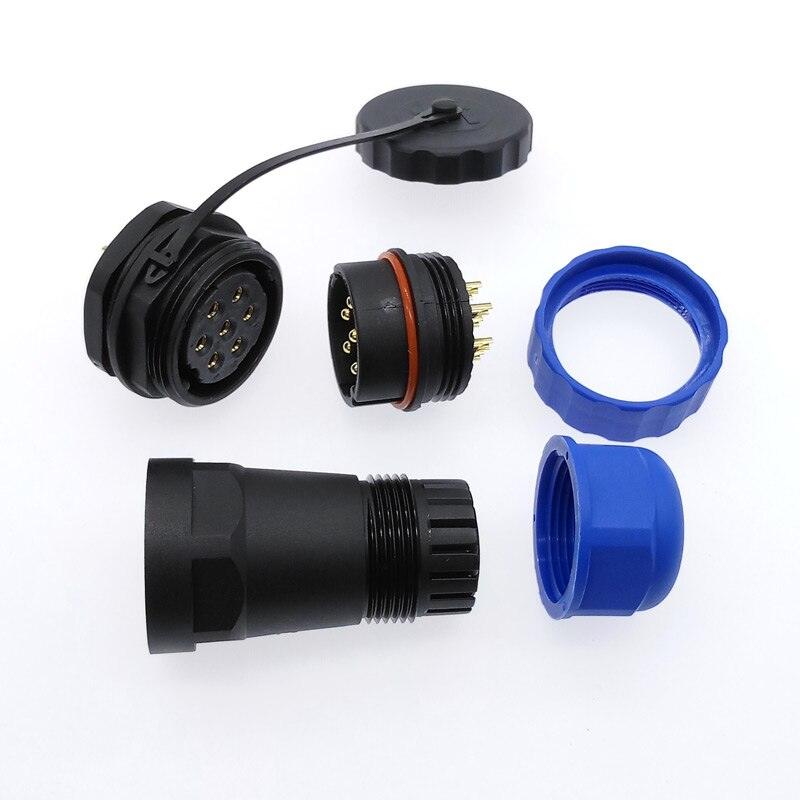 SP28 Straight  waterproof connector 2 pin 3/4/5/6/7/8/9/10/12/14/16/19/22/24/26Pin IP68 Threaded socket.