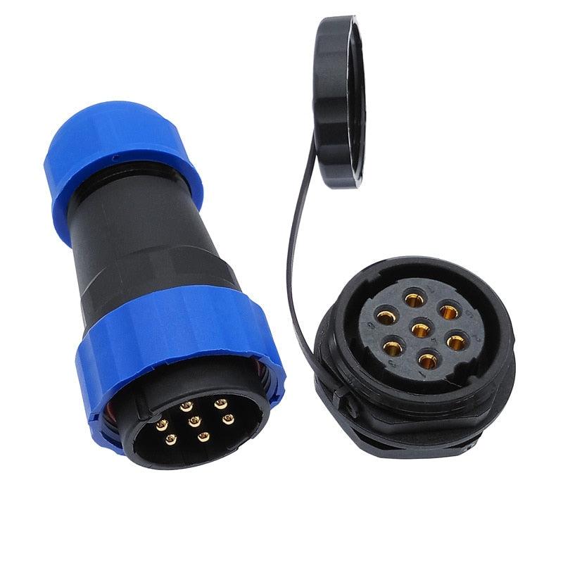 SP28 Straight  waterproof connector 2 pin 3/4/5/6/7/8/9/10/12/14/16/19/22/24/26Pin IP68 Threaded socket.