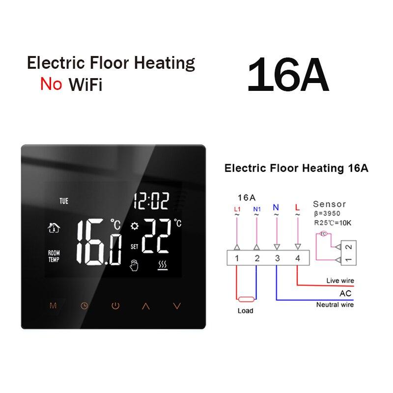 Tuya WiFi Smart Thermostat Electric Floor Heating TRV Water Gas Boiler Temperature Voice Remote Controller for Google Home Alexa.