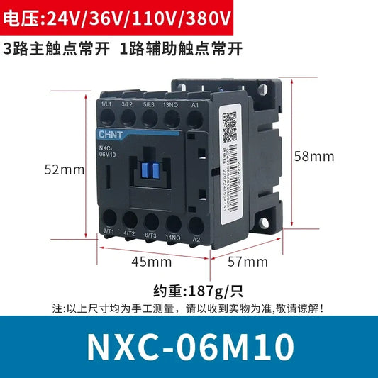 chint nxc-m mini contactor,nxc-06m01 small ac magnetic contactor,6a 1no auxiliary contactor