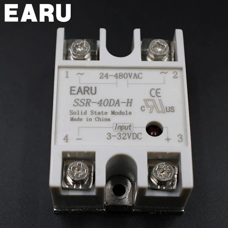 1 pcs 40A 250V SSR-40DA-H Solid State Relay Module 3-32V DC TO 90-480V AC SSR 40DA-H SSR Resistance Regulator - electrical center b2c