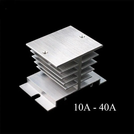 1 pcs New Aluminum Fins Single Phase Solid State Relay SSR 10A to 40A Aluminum Heat Sink Dissipation Radiator Newest  Rail Mount - electrical center b2c