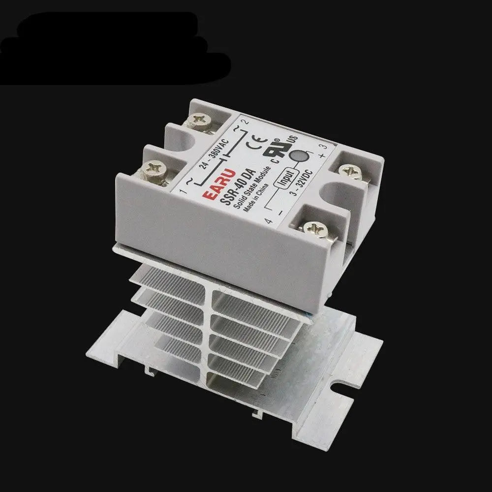 1 pcs New Aluminum Fins Single Phase Solid State Relay SSR 10A to 40A Aluminum Heat Sink Dissipation Radiator Newest  Rail Mount - electrical center b2c