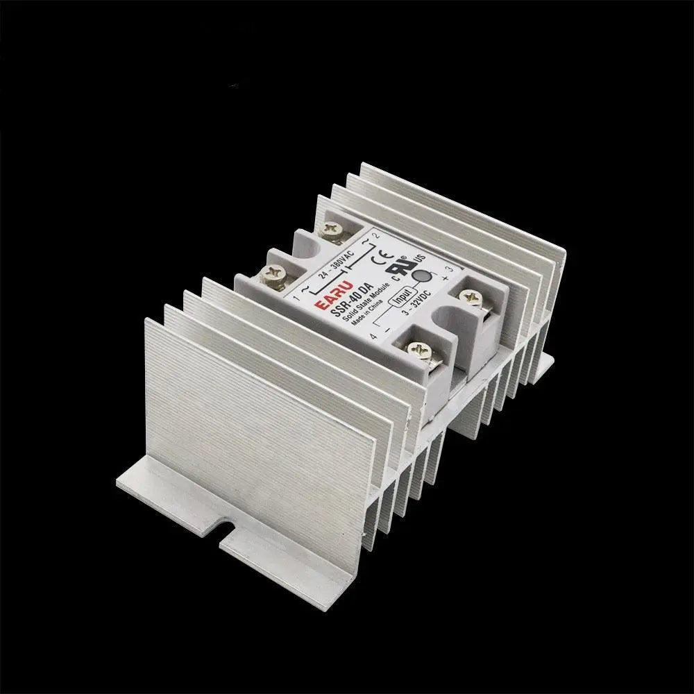 1 pcs W shape Aluminum Single Phase Solid State Relay SSR Heat Sink Base Small Type Heat for 10A to 80A Radiator Wholesale Hot - electrical center b2c