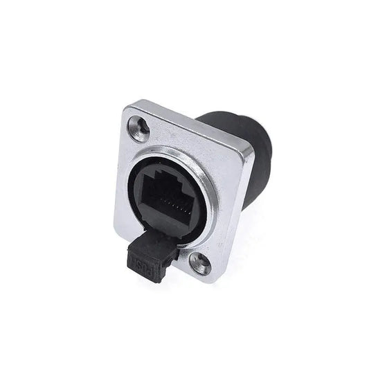 1 piece RJ45 Waterproof Network Connector with Rubber cover IP65 8p8c D type Panel Mount Socket RJ45 Ethernet Connector - electrical center b2c