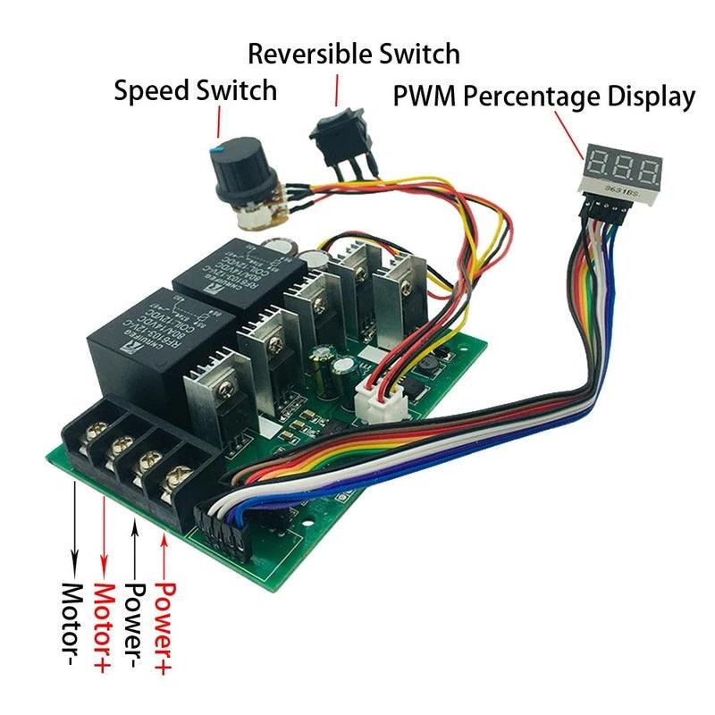 10~55V 60A 1800W DC Brush Motor PWM Governor 12V 36V 48V Reverse Digital Display Speed Controller Boat Scooter (BG1055-4060LRD).