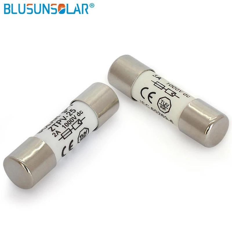 100 Pcs Lot 1000V DC Safety Fuse 2/3/4/5/8/10/12/15/20A Fusible 10x38MM GPV Solar PV Fuse BX0234
