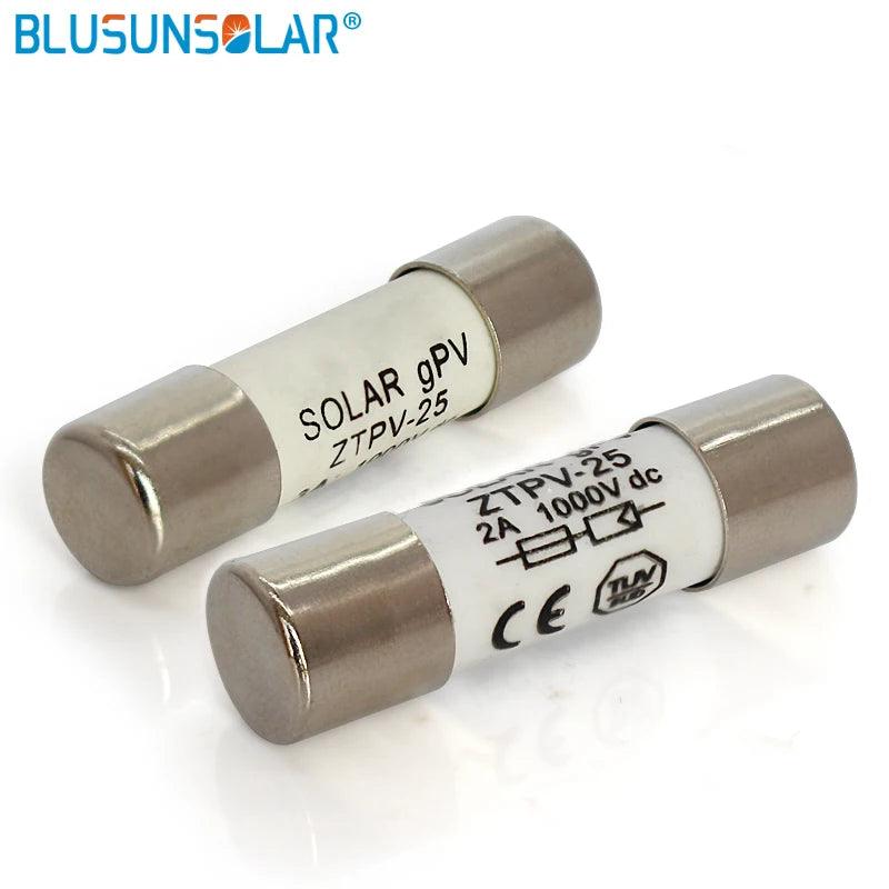 100 Pcs Lot 1000V DC Safety Fuse 2/3/4/5/8/10/12/15/20A Fusible 10x38MM GPV Solar PV Fuse BX0234