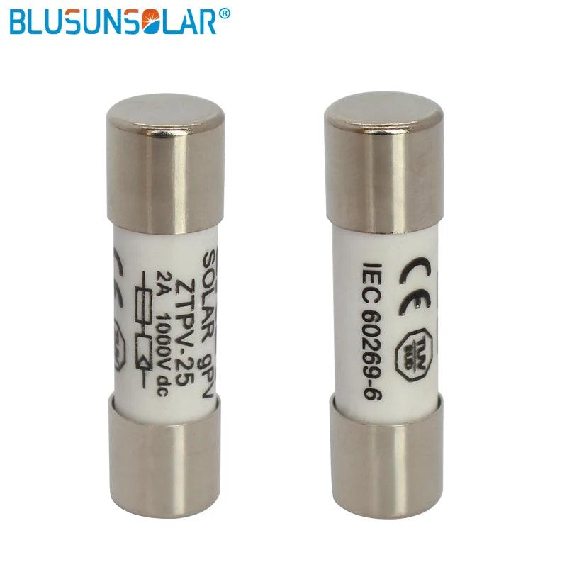 100 Pcs Lot 1000V DC Safety Fuse 2/3/4/5/8/10/12/15/20A Fusible 10x38MM GPV Solar PV Fuse BX0234
