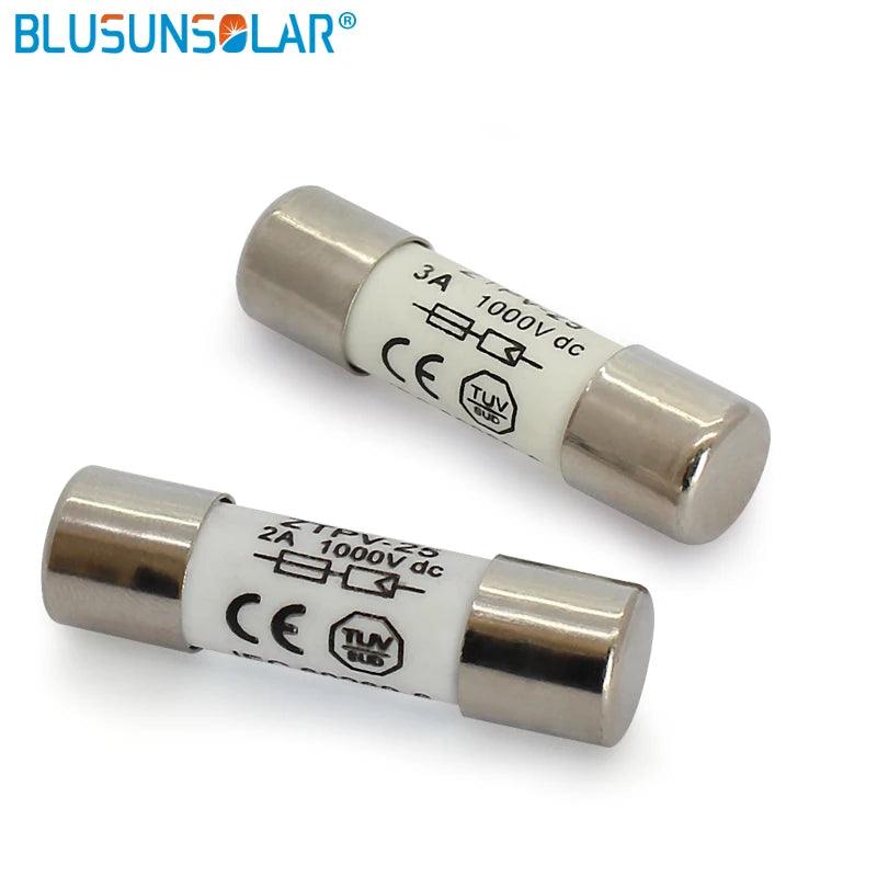 100 Pcs Lot 1000V DC Safety Fuse 2/3/4/5/8/10/12/15/20A Fusible 10x38MM GPV Solar PV Fuse BX0234