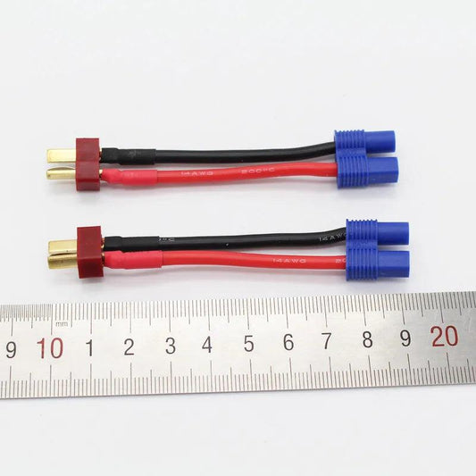 100 Pcs/Lot T Dean  Male To Female EC3  Connector 14AWG 60 Mm  Wire Cable  Adapter for RC Parts