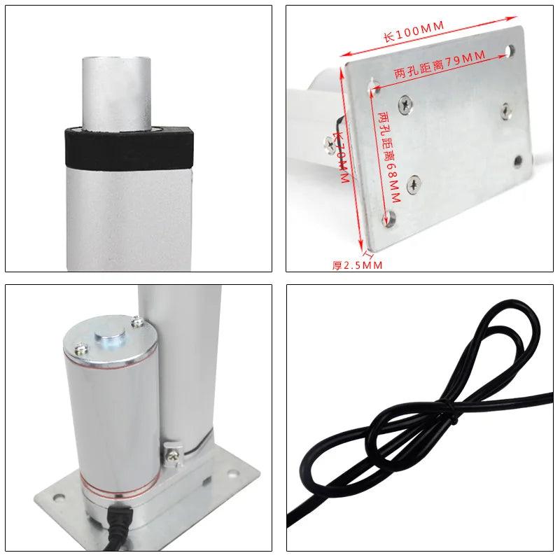 1000N Micro Linear Actuator DC 24V 12V Telescopic Rod 20mm 30mm 50mm 100mm 400mm Electric Lineal Actuador Lift Platform Table