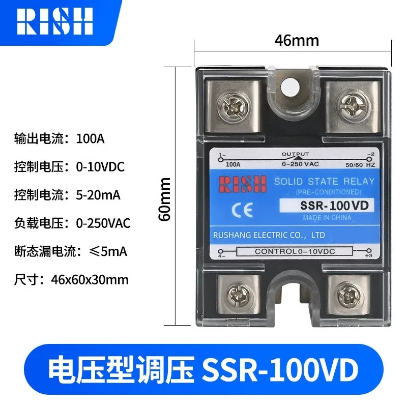 SSR-VD regulator, 10A/25A/40A/80A SSR regulator, 0-380VAC SSR control module, industrial SSR voltage controller, no-contact voltage regulator, LED indicator SSR regulator, bolt-on SSR regulator,SSR-100VD