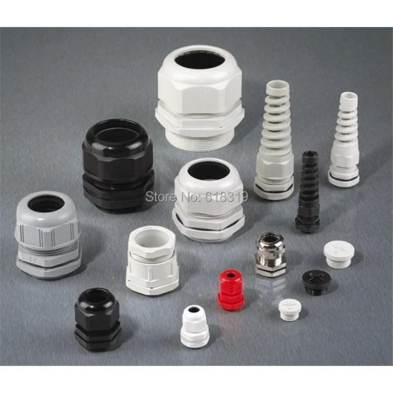 100pcs/lot PG13.5 Cable Gland IP68 Waterproof Connector Diameter 3-6.5mm Nylon Plastic Wire Glands