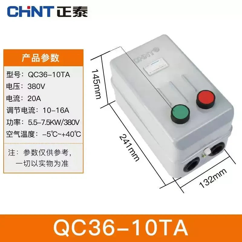 magnetic motor starter,3 phase dol starter,qc36-10ta motor starter,phase loss protection motor switch,
ac380v motor starter switch,10a~16a overload protected starter 