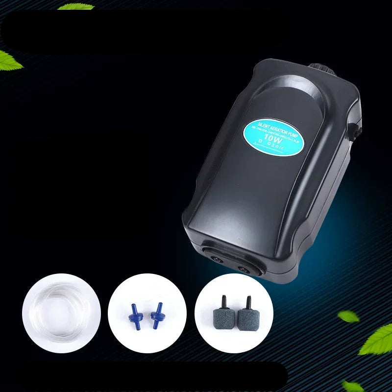 110V aquarium air pump, 110V 10W dual port fish tank oxygen pump,